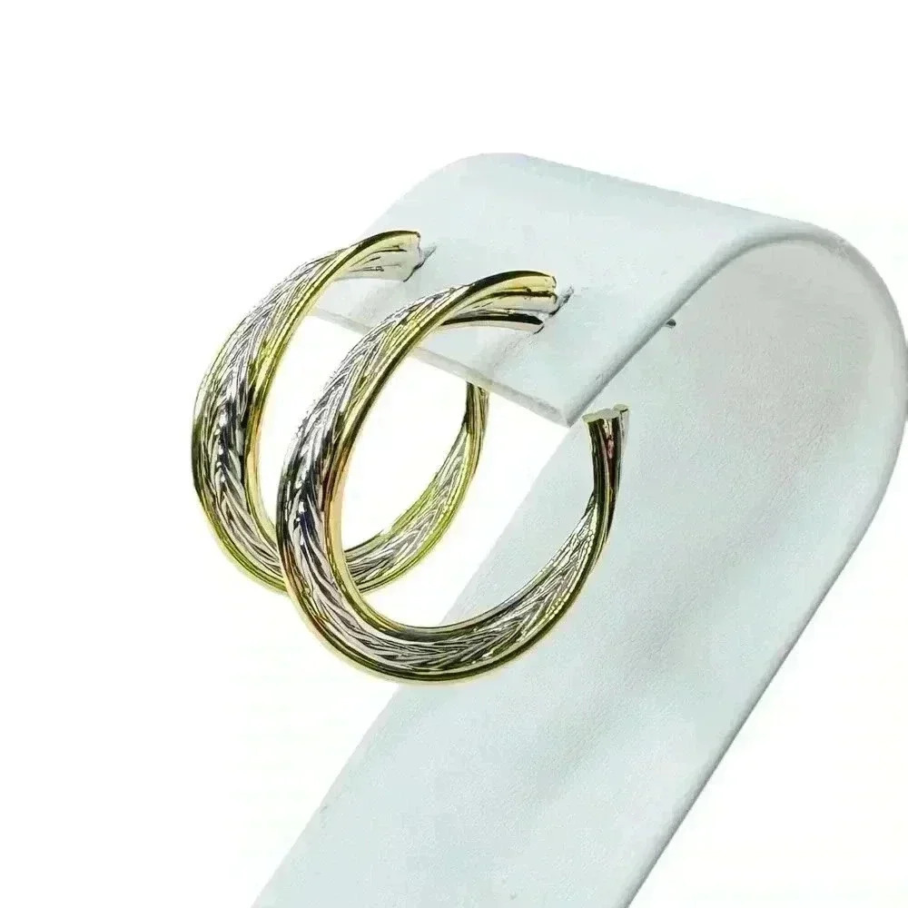 Two Tone Over & Under Hoop Earrings